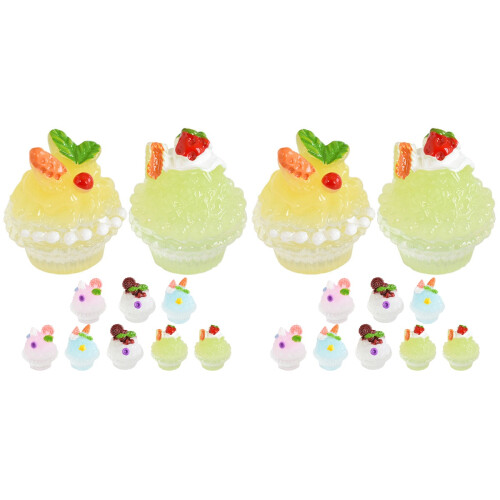 20Pièces Mini Glaces Décoratives Résine Pour Maison De