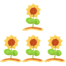 4Pièces Pinces Tournesol Tricotées Laine Fille