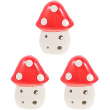 3Pièces Ocarinas 6 Trous Céramique Rouges Forme Champignon