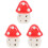 3Pièces Ocarinas 6 Trous Céramique Rouges Forme Champignon 1