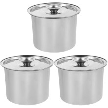 3Pièces Pots Condiments Acier Idéal Rangement Sel Sucre Épices