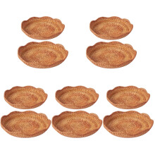 10Pièces Corbeille Clé Rangement Osier Naturel Marron Clair