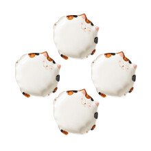 4Pièces Plates Céramiques Blanches Chat Résistantes Pour Apéritifs