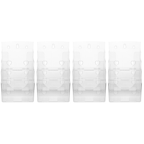 4Pièces Porte-Documents Plastique 4 Niveaux Affichage Brochures