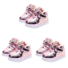 3Pièces Chaussures Lumineuses Rose Sport Respirant Moderne