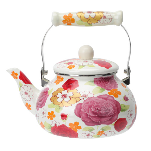 2.5L Théière Maison En Émail Unique Style Rétro Multi Usage
