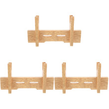 3Pièces Porte-Cutter Bambou Beige Support Robuste Cuisine