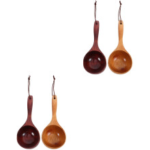 4Pièces Louche En Bois Naturel Ergonomique Pour Soupe Cuisine