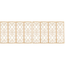 8Pièces Écran Décor Miniature Bois Beige Pour Maison De
