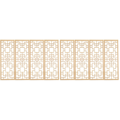 8Pièces Écran Décor Miniature Bois Beige Pour Maison De