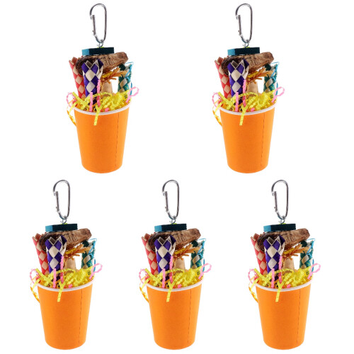 5Pièces Accessoires En Bois Suspendus Pour Oiseaux Perroquets