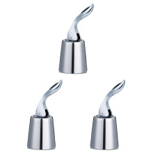3Pièces Bouchons Bouteille De Vin Lever Vertical Silicone Argent