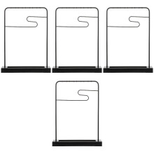 4Pièces Support Pinceaux Fer Noir Élégant Décor
