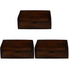 3Pièces Boîtes Rangement Bois Pour Et