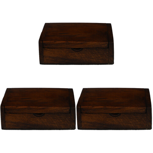 3Pièces Boîtes Rangement Bois Pour Et