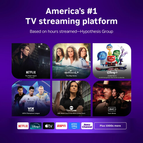 Roku Roku 4K Streaming Media Player Streamer Plus Black 1