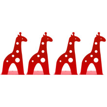 4Pièces - Rouge Girafe Antidérapant Pour Bureau