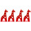 4Pièces - Rouge Girafe Antidérapant Pour Bureau 1