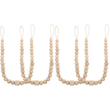 4Pièces Liens Rideaux Bois Beige Vintage Pour Ambiance Chaleureuse