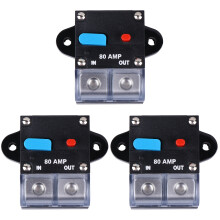 3Pièces Disjoncteur 80A Noir Thermique Manuel Réinitialisable