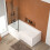 NES Home Nes Home L Shaped LH 1600mm Curved Shower Bath Acrylic Front Panel & Screen 4