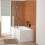 NES Home Nes Home L Shaped LH 1600mm Curved Shower Bath Acrylic Front Panel & Screen 3