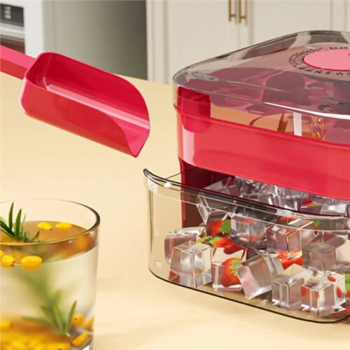 50- Ice Maker with Easy Press Cap Double Layer Ice  Maker Refrigerator Household Ice Storage Ice Box 1