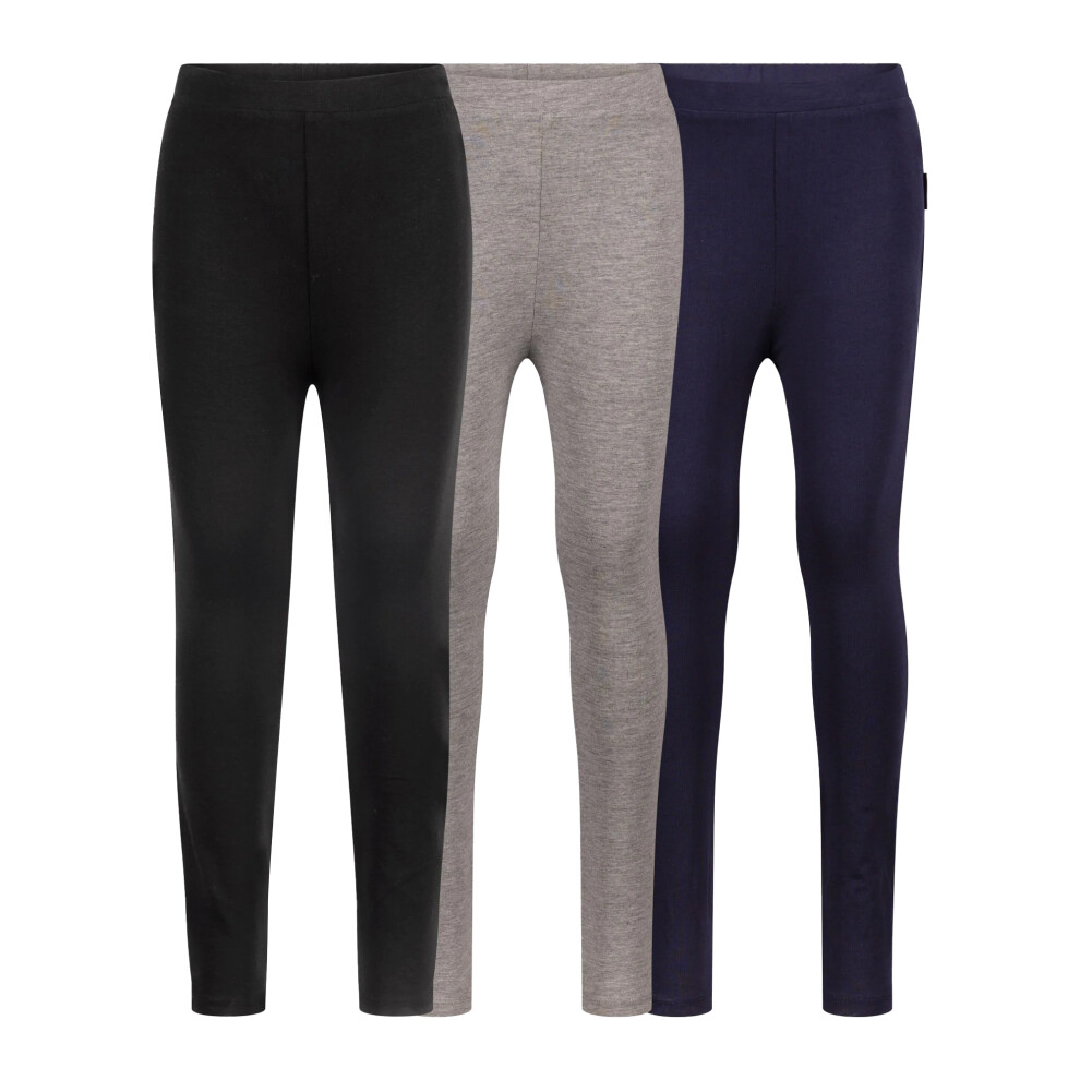Trespass (7-8 Years, Multicoloured) Girls Brinklie Leggings (Pack Of 3)