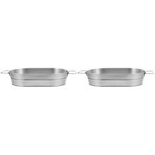 2Pièces Récipient À Glace En Acier Argenté Portable