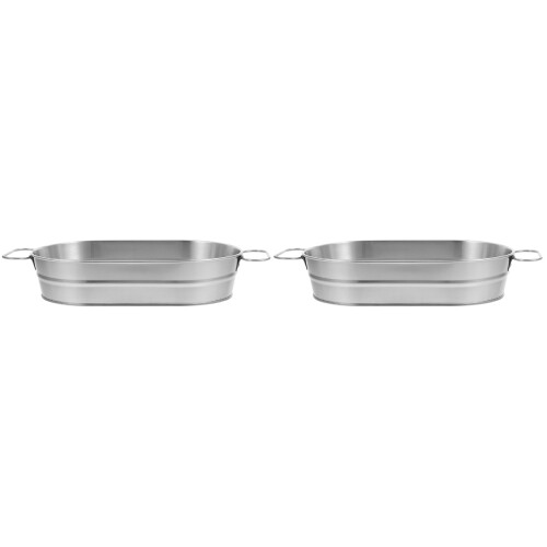 2Pièces Récipient À Glace En Acier Argenté Portable