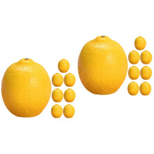 16Pièces Mini Citrons Simulation Résine Décor Etagère