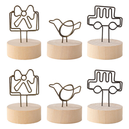 30Pièces Clips Message Créatifs Bois Et Métal Fixation Photos