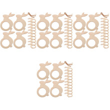 200Pièces Décor Anneaux Serviette Bois Pâques Ambiance Festive