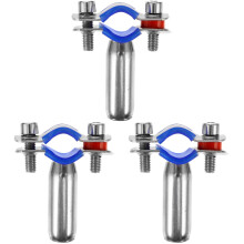 3Pièces Bride Réglable Inox Pour Tuyau Fixation Murale Argent