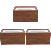3Pièces Boîtes À Mouchoirs En Bois Marron, Rangement Napkins Élégant