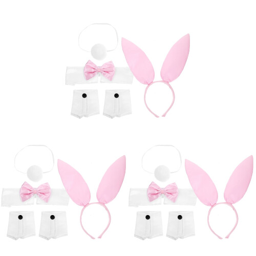 3Ensembles Ensemble Cosplay Oreilles Rose Et