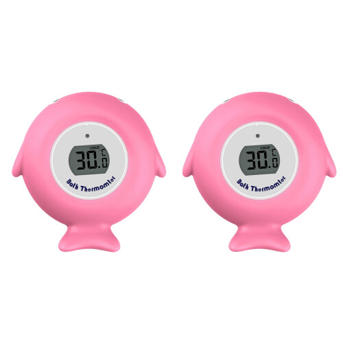 2Pièces Thermomètres Rose LED Pour Bain Bébé