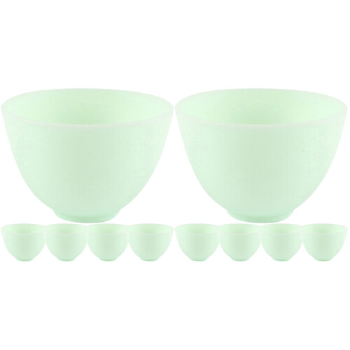 10Pièces Bols Silicone Vert Robuste Pour Mélange Masques Faciaux DIY