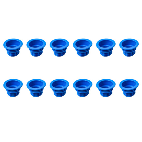 24Pièces Bouchons Silicone Ajustables Bleu Pour Évier Salle De Bain