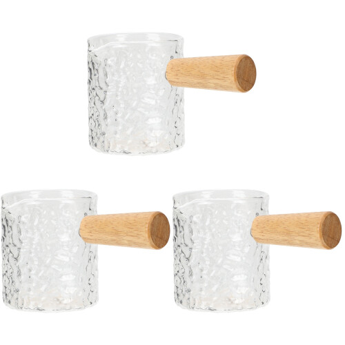 3Pièces Multi-Usage Verre Transparent Bois Pour Crème