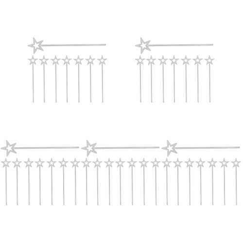 40Pièces Jouets Baguettes Argentées Enfant Étoile Décor