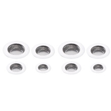 8Pièces Crible Drain Sol Acier Inoxydable Argenté