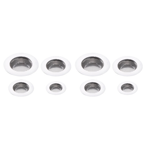 8Pièces Crible Drain Sol Acier Inoxydable Argenté
