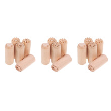 3Pièces Tampons Bois Beige Motifs Accessoires Artisanat
