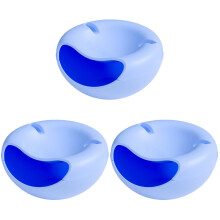 3Pièces Range Snack Bleu, Bol Double Pour Bonbons, Fruits Coques