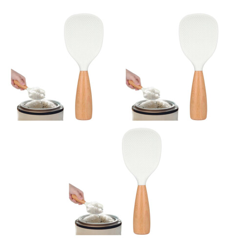 3Pièces Cuillères À Debout Bois Silicone Usage Cuisine
