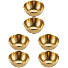 6Pièces Ramequins Dorés En Acier Pour Sauce Présentation