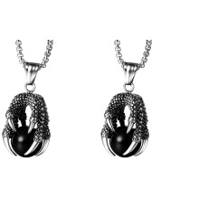 2Pièces Noir Pendentif Dragon Style Unique