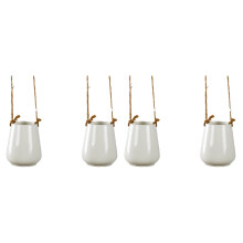 4Pièces Pots En Céramique Suspendus Blancs Pour Plantes D'intérieur