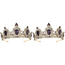 2Pièces Headband Couronne Violet Alliance Vintage Femme